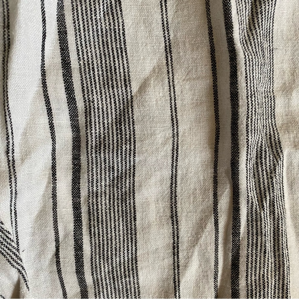 Dash Washable Linen Black & White Stripped Cropped Pant Size 2X NWT - Picture 6 of 9